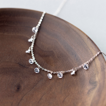 Colar com Cristais de Zircônia Prata 925