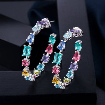 Brinco Argola de Zircônia Rainbow