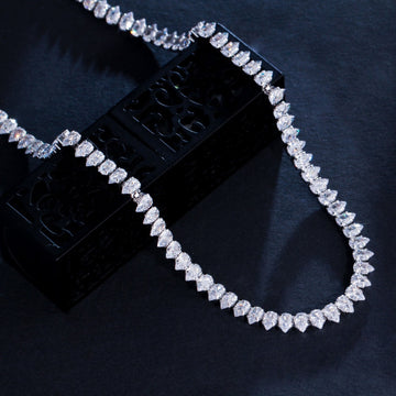 Conjunto Colar e Brincos Riviera Zircônias em Gotas