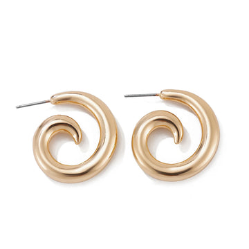 Brincos de Argola de Metal com Detalhes em Espiral