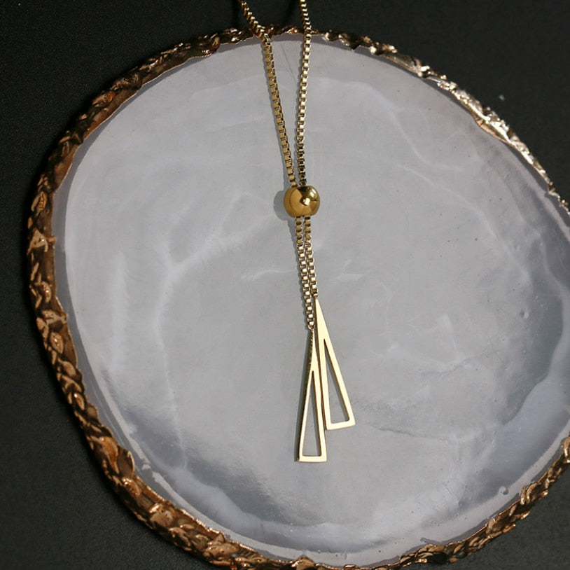 Colar Gravata Banhado a Ouro 18K