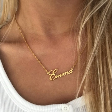 Colar Nome Personalizado Banhado a Ouro 18k