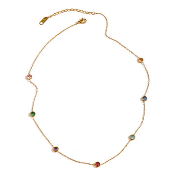 Colar com Cristais de Zircônias Coloridas
