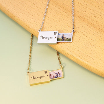 Colar Cartinha Unique - Pingente Foto e Escrita Personalizável