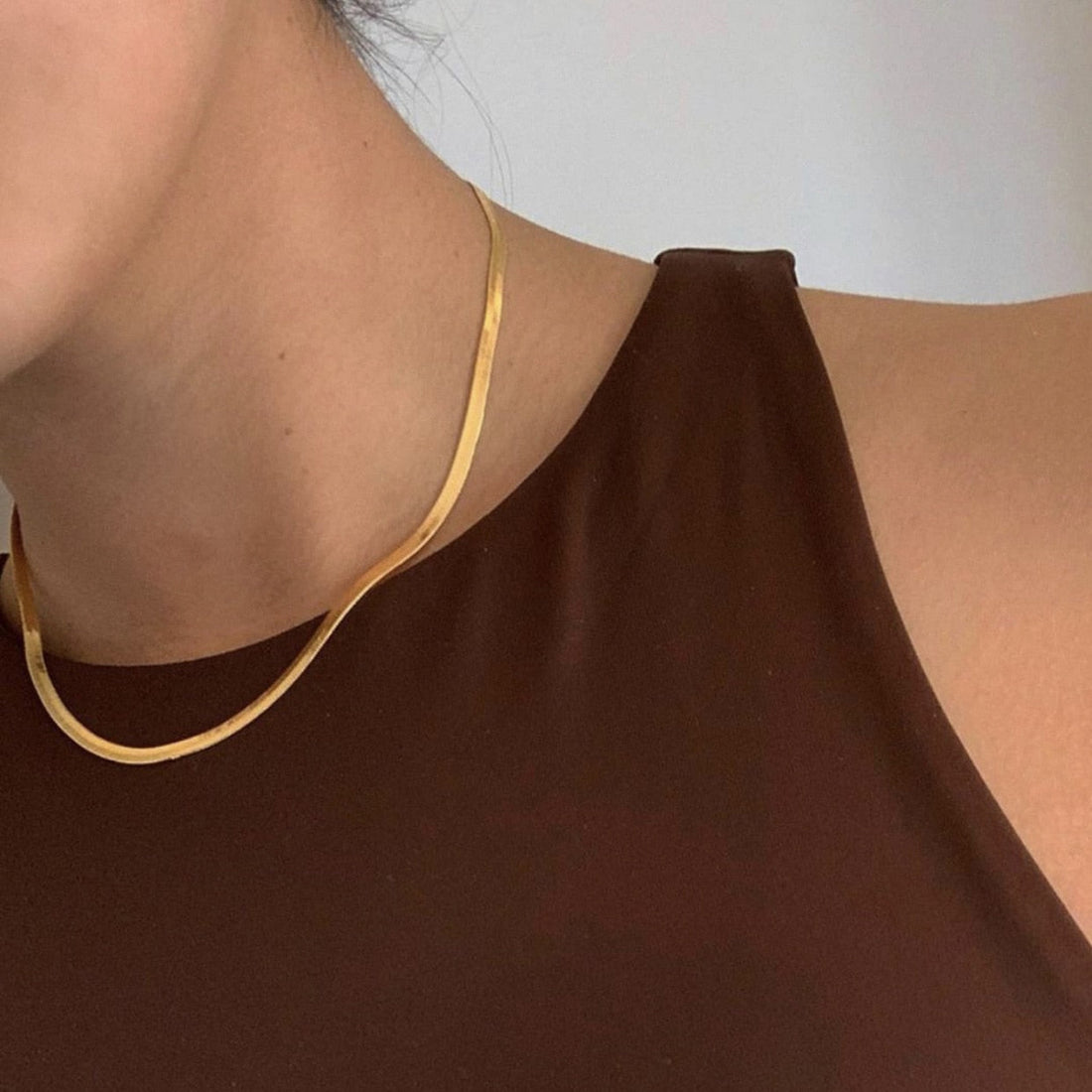 Colar Cobra Banhando à Ouro 18k
