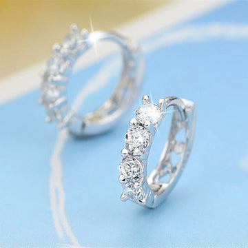 Brinco Argola com Zircônia em Prata