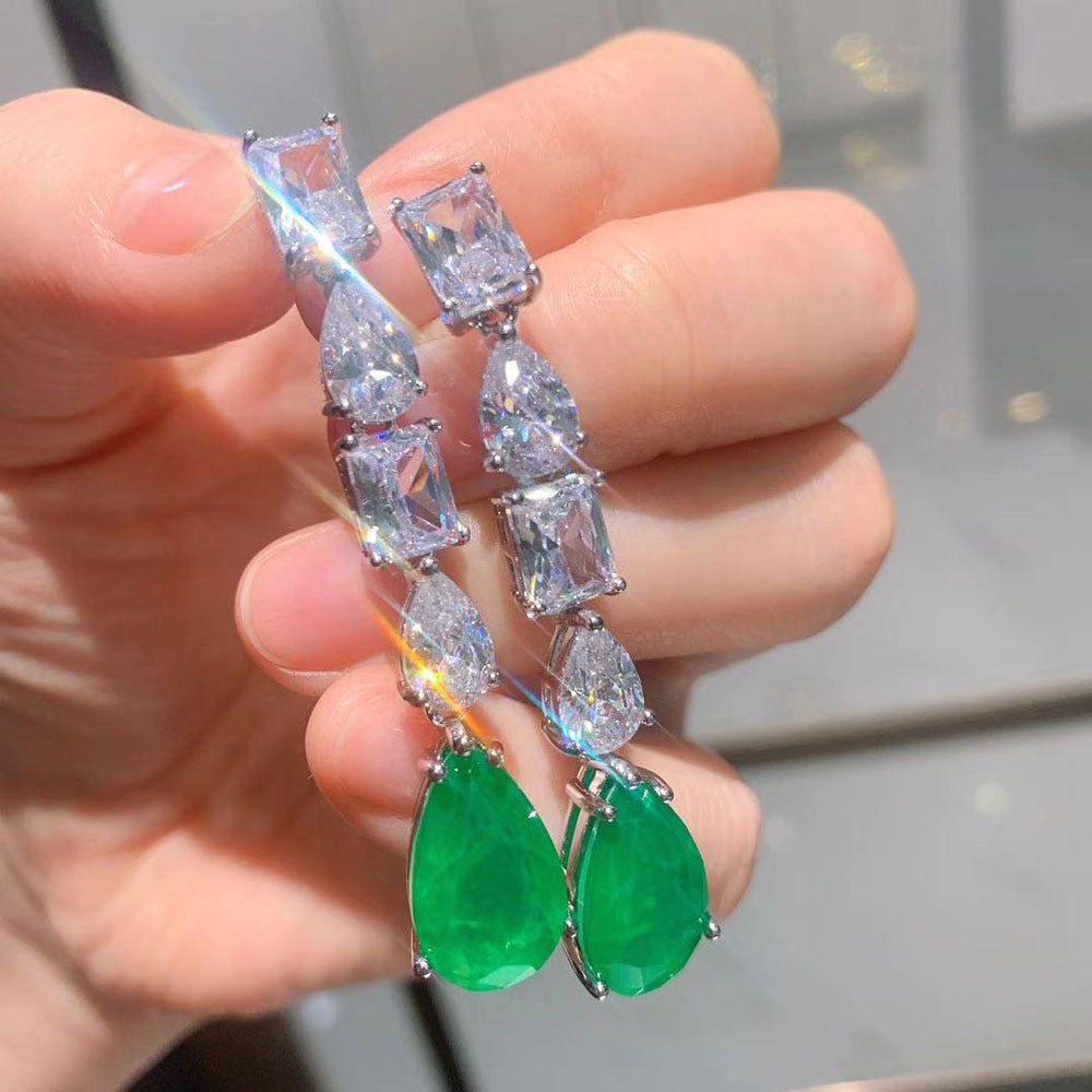 Brinco Pendurado Gota de Turmalina Paraíba
