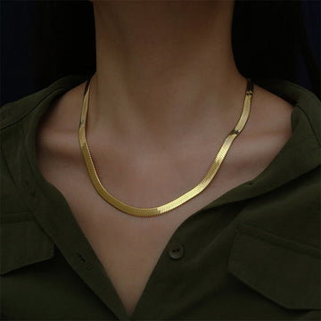 Colar Cobra Banhando à Ouro 18k
