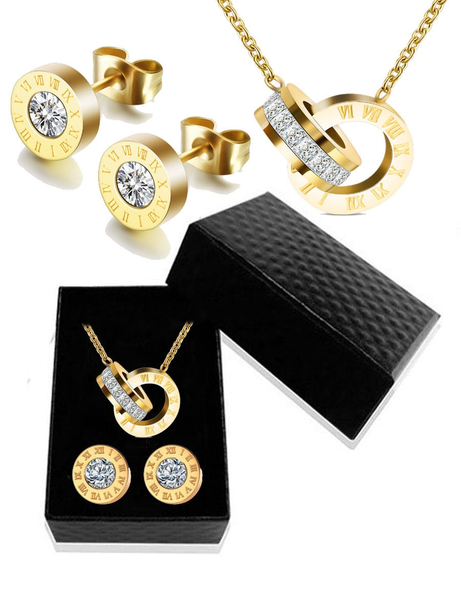 Colar Romano Dourado - Brincos Brinde