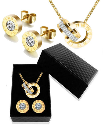 Colar Romano Dourado - Brincos Brinde