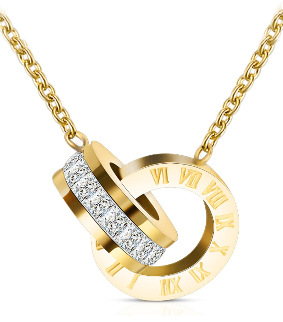 Colar Romano Dourado - Brincos Brinde