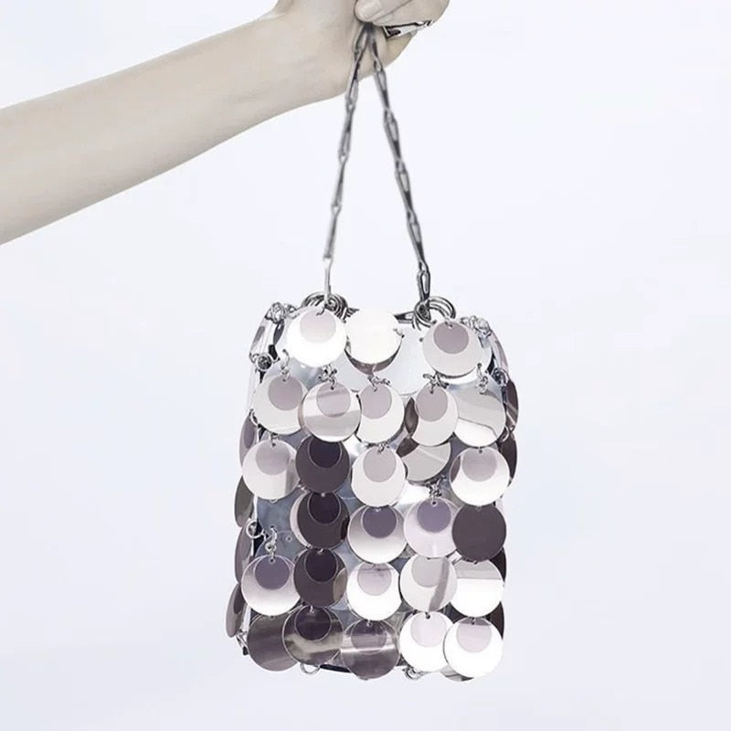Bolsa de Ombro Luxury Lantejoulas de Metal