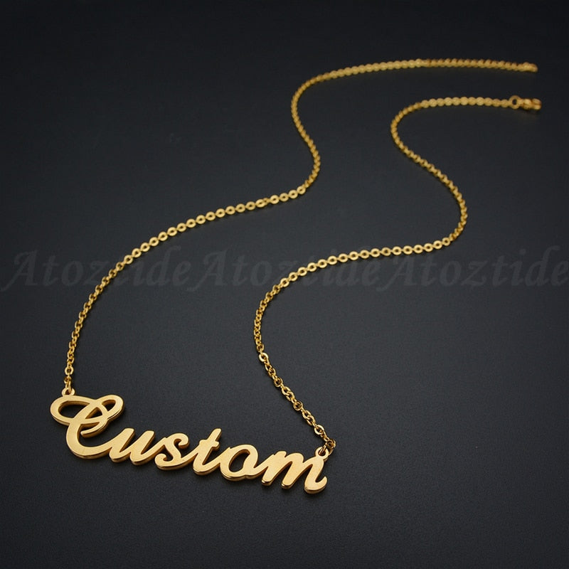Colar Nome Personalizado Banhado a Ouro 18k