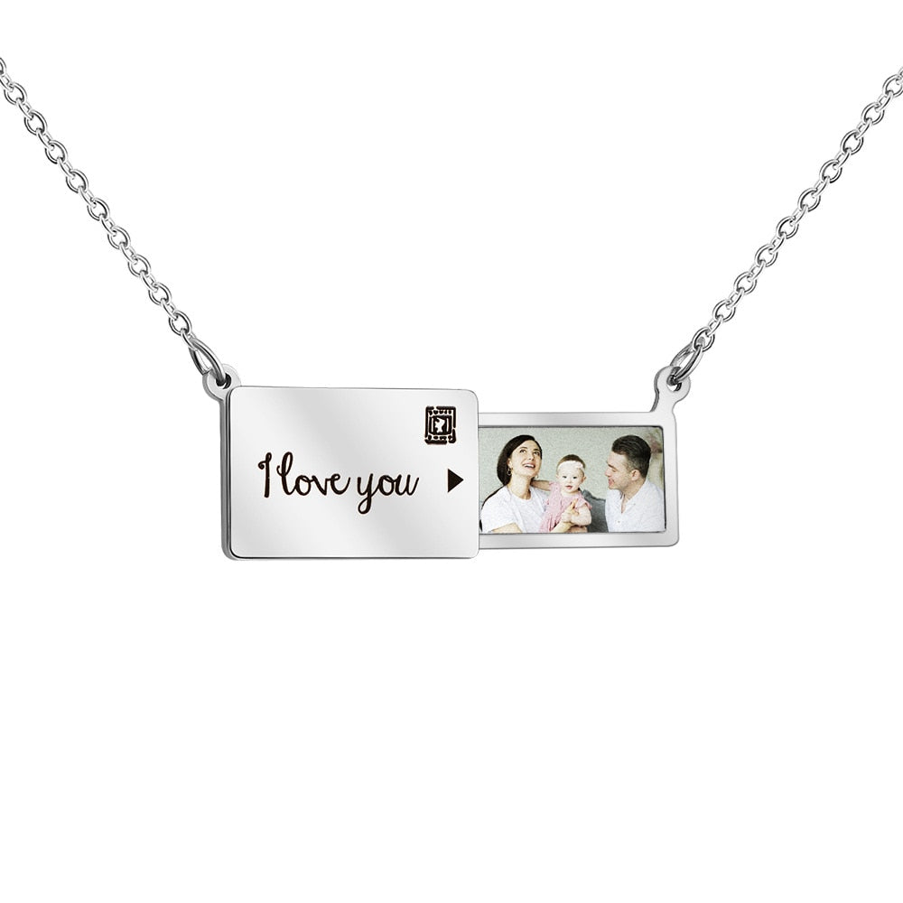 Colar Cartinha Unique - Pingente Foto e Escrita Personalizável
