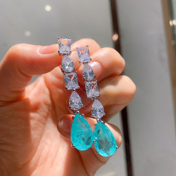 Brinco Pendurado Gota de Turmalina Paraíba