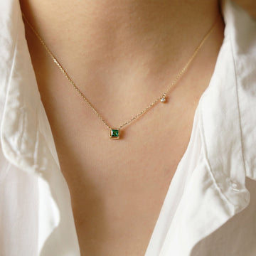 Colar Banhado a Ouro 18k com Cristal de Zircônia + Brinde