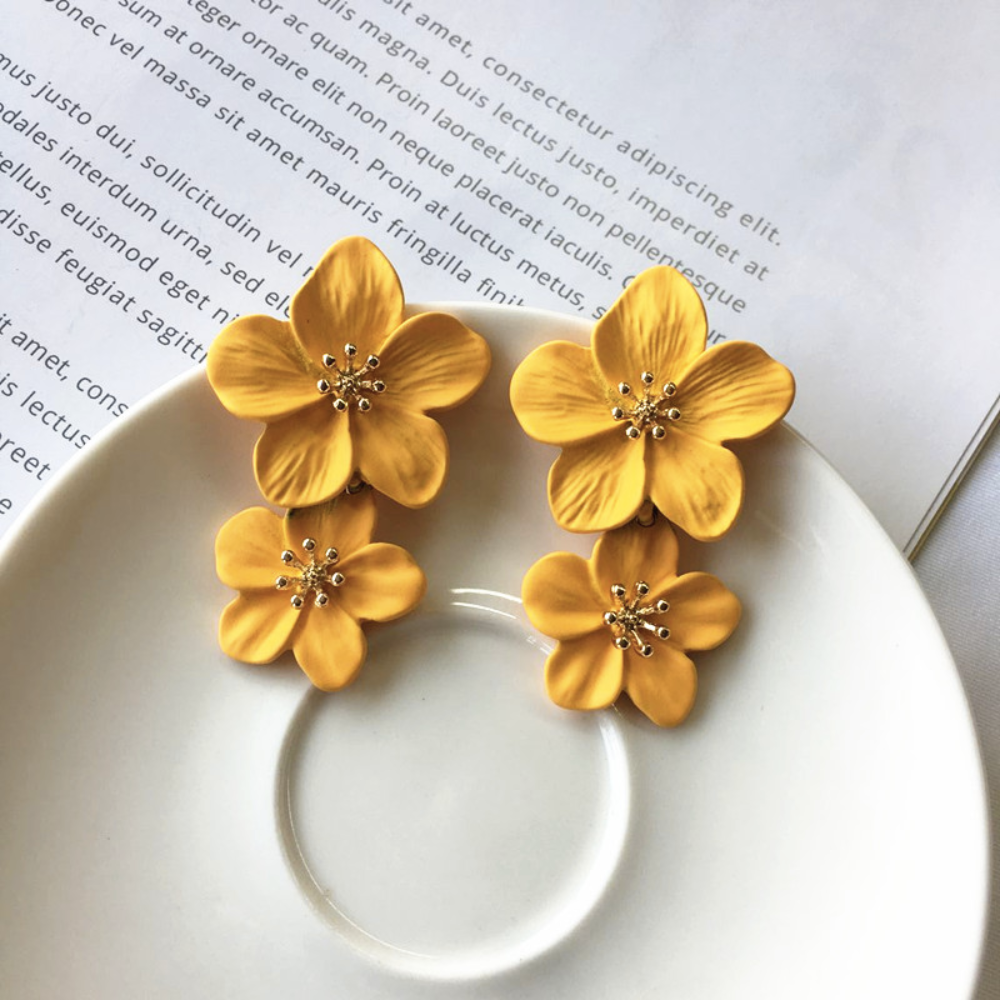 Brinco Orquídeas Banhado a Ouro 18k