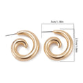 Brincos de Argola de Metal com Detalhes em Espiral