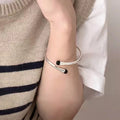 Pulseira Zircônia Preta Cúbica Detalhes Minimalista