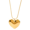 Colar Aço Inoxidável Detalhes em Pingente de Coração Dourado