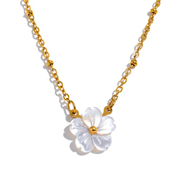 Colar com Pingente Flor Natural Shell Premium