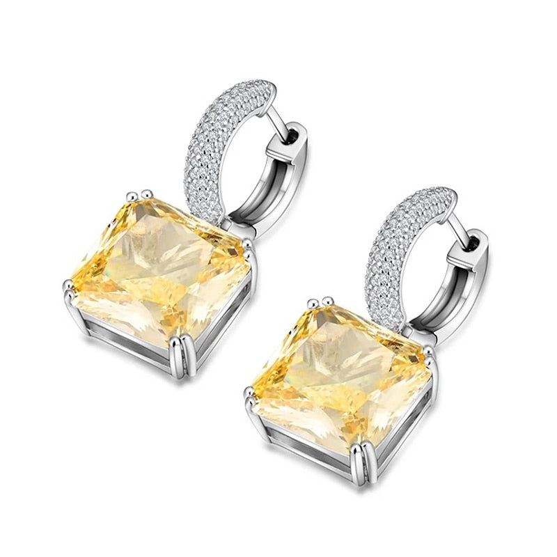 Brinco Pingente Cristal Zircônia