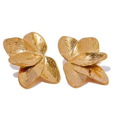 Brinco Dourado Flor Banhado a Ouro