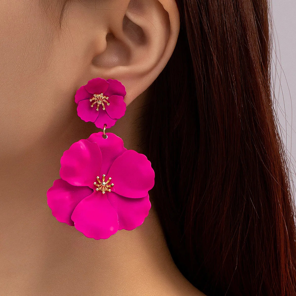 Brinco Flor Pink