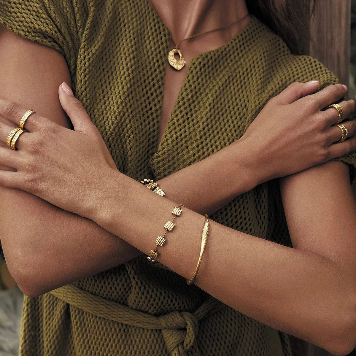Pulseira Ouro 18k Detalhes Minimalista