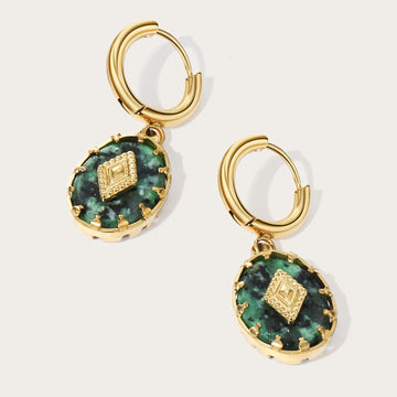 Brinco com Pedra de Turquesa Africana