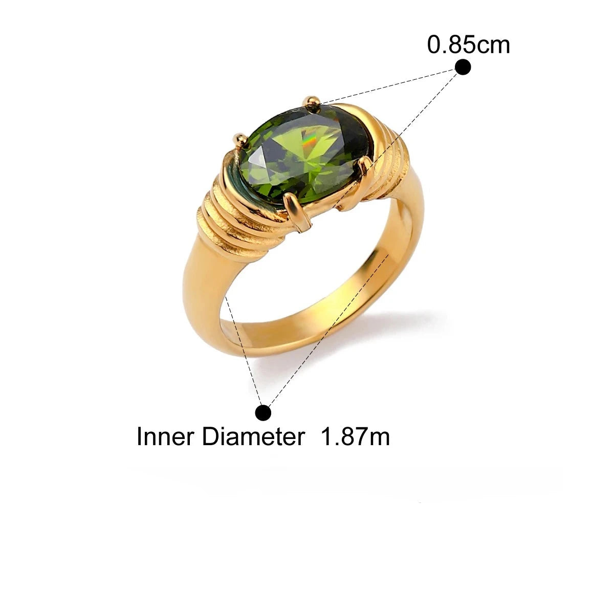 Anel Zircônia Cúbica Metal Aço Inoxidável Detalhes Elegantes