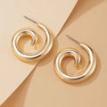 Brincos de Argola de Metal com Detalhes em Espiral