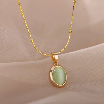 Colar Pingente Pedra Opala