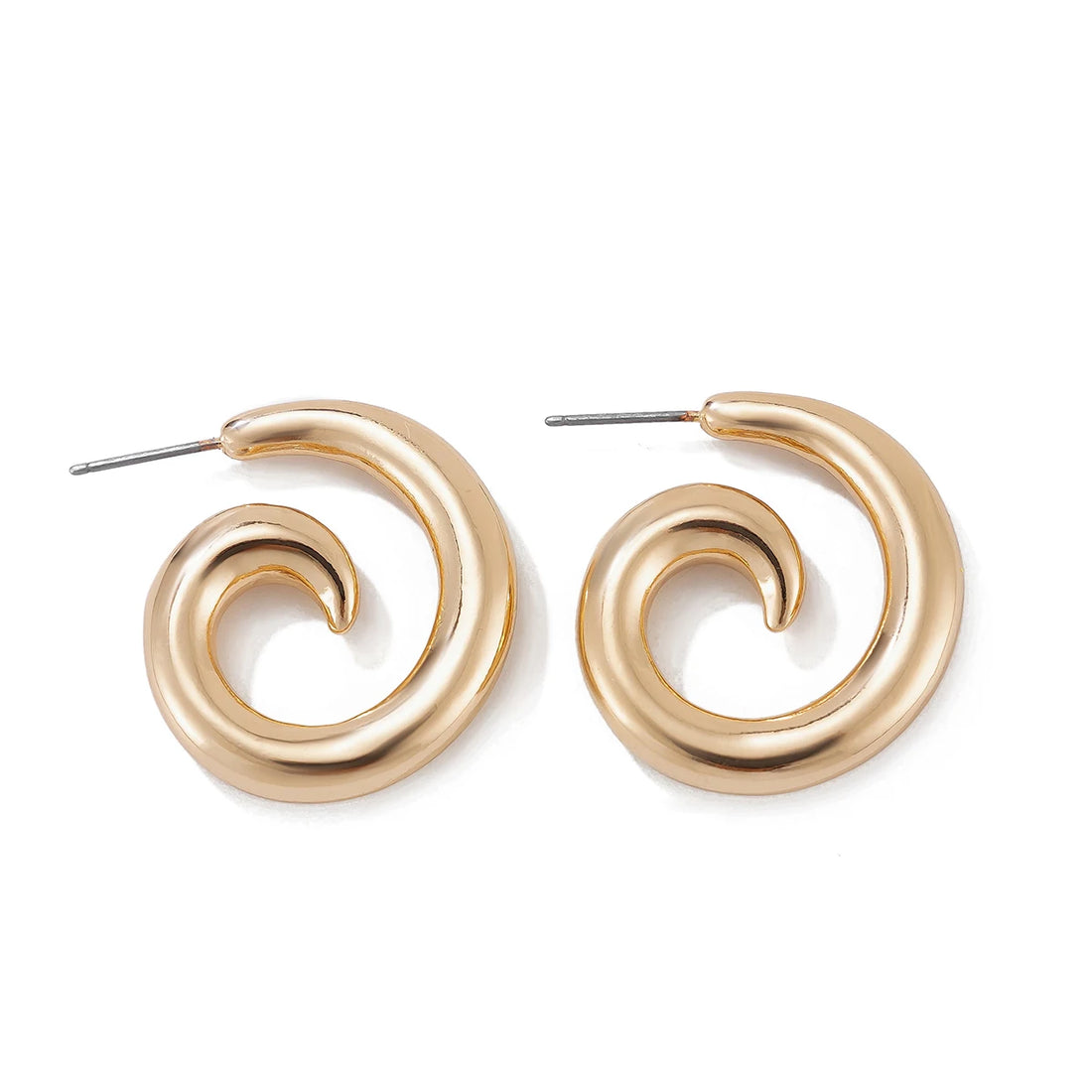Brincos de Argola de Metal com Detalhes em Espiral