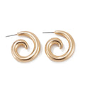 Brincos de Argola de Metal com Detalhes em Espiral