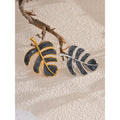 Broche Pérola 18k pvd com Detalhes em Folha