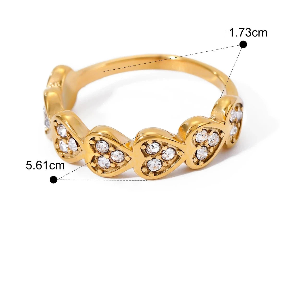 Anel em Ouro 18k Detalhes em Coração