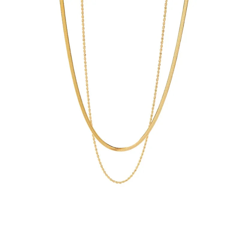 Colar Duplo Banhado a Ouro