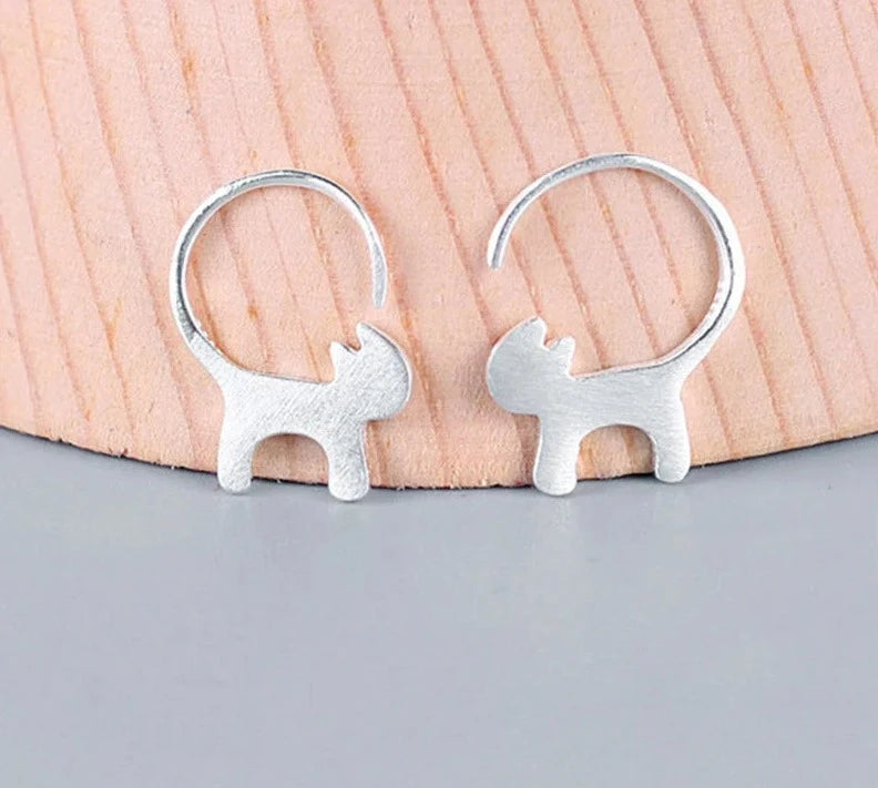 Brincos Zircônia Cúbica Detalhes de Gato