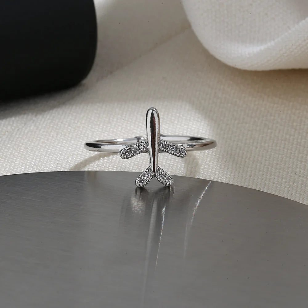 Anel Prata 925 Detalhes Avião