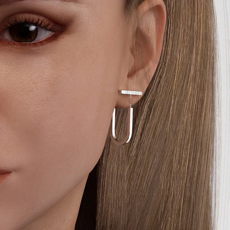 Brincos de Cobre com detalhes em forma de u