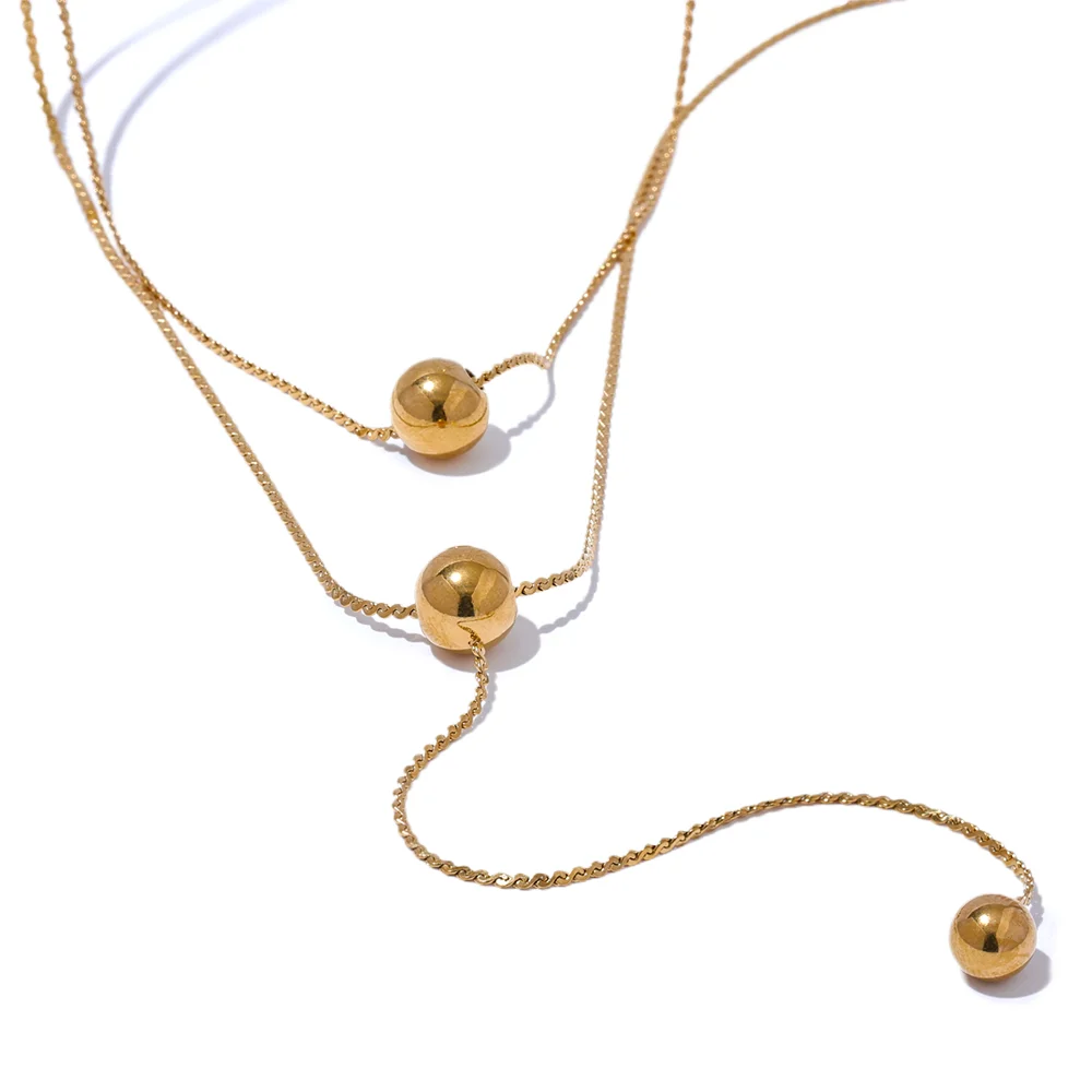 Colar Gravatinha Bolas Luxe