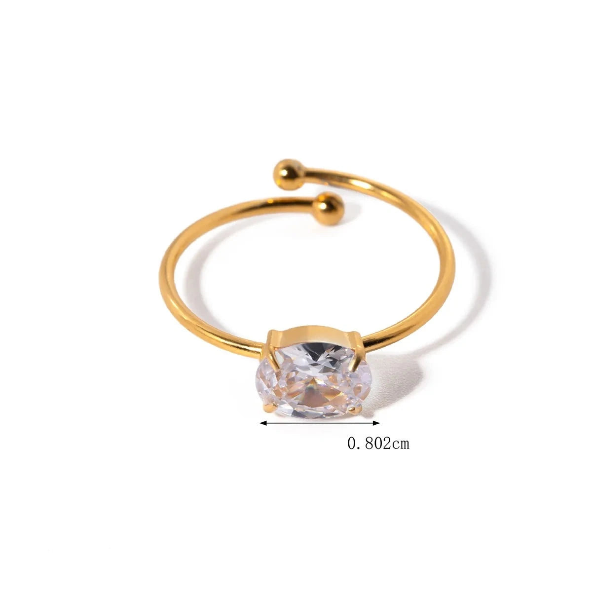 Anel de Ouro 18k Detalhes em Zircônia Diamantes