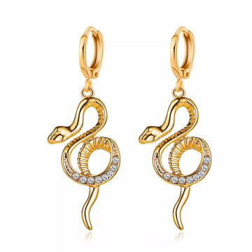 Brinco Cobra com Cristais de Zirônia