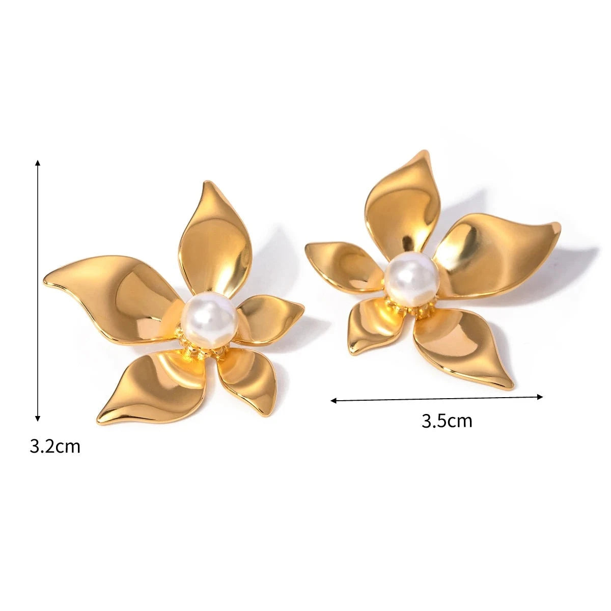 Brinco Aço Inoxidável Detalhes em Pétala de Flor