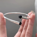 Pulseira Zircônia Preta Cúbica Detalhes Minimalista