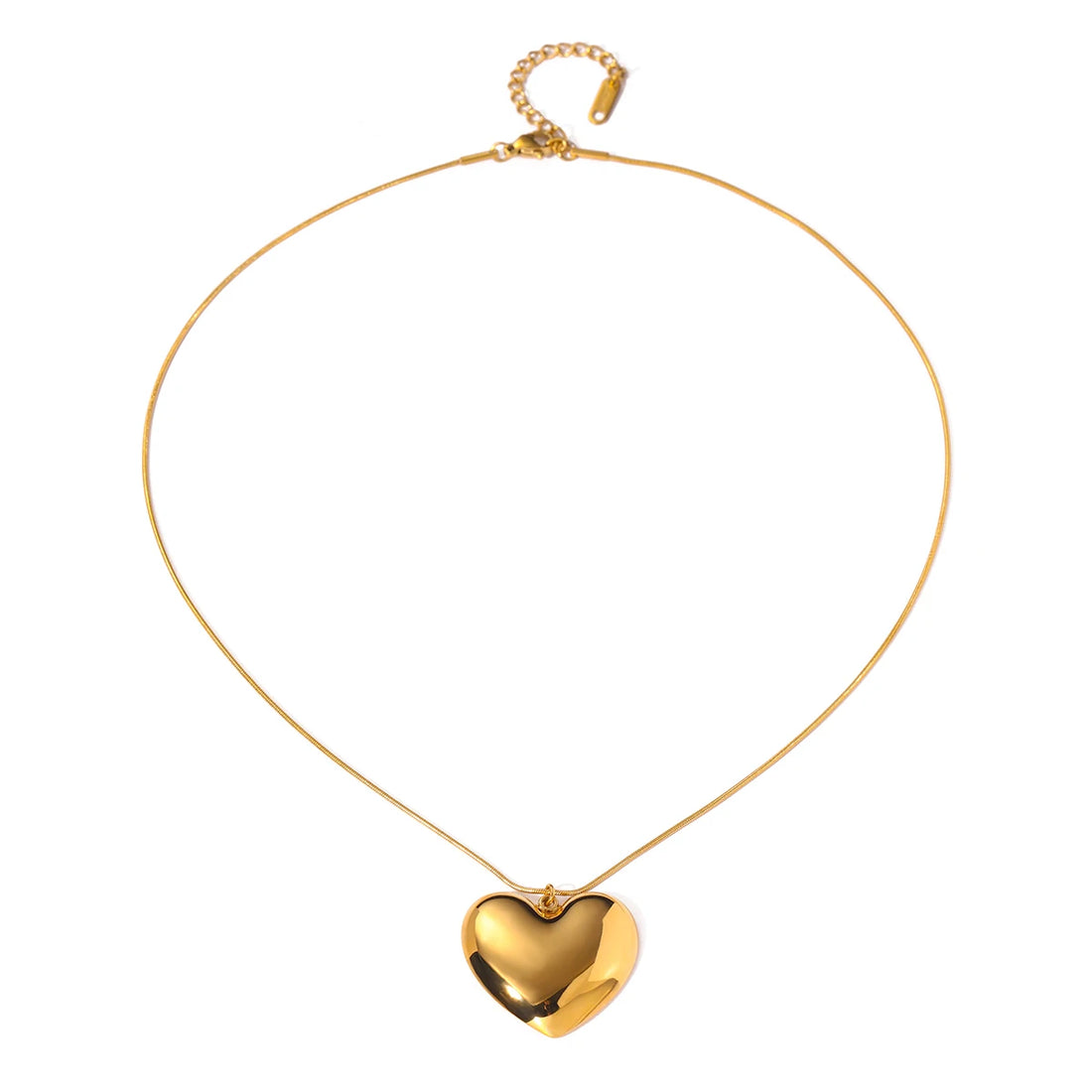 Colar Aço Inoxidável Detalhes em Pingente de Coração Dourado