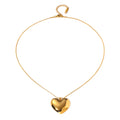 Colar Aço Inoxidável Detalhes em Pingente de Coração Dourado