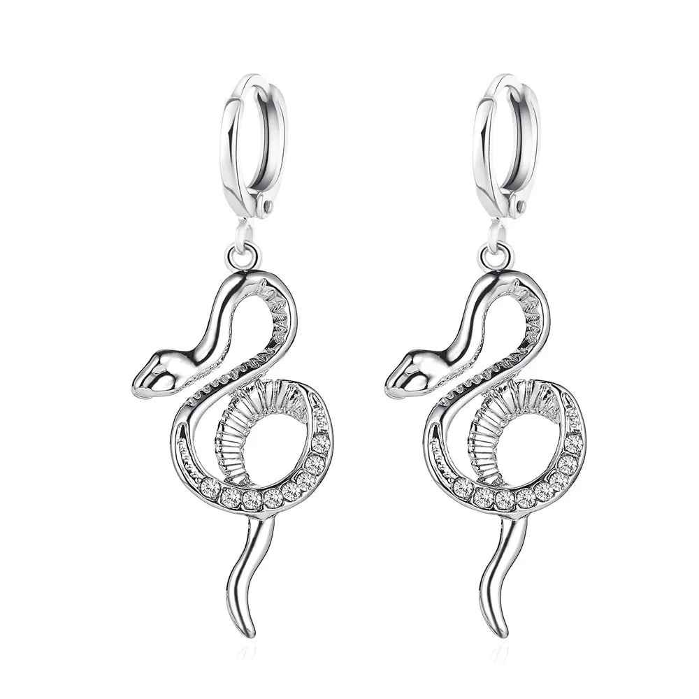 Brinco Cobra com Cristais de Zirônia