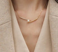 Colar Zircônia Cúbica Detalhes em Moda Minimalista Elegante